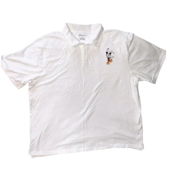 Disney Mickey Mouse Embroidered Polo Shirt White Size 2X - Picture 1 of 6